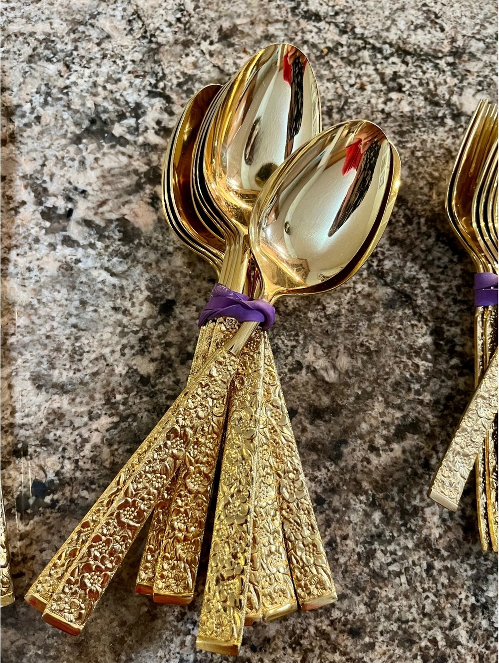 John Hull 23 Karat Gold Plated Stainless Steel Flatware Set - Picture 7 of 9